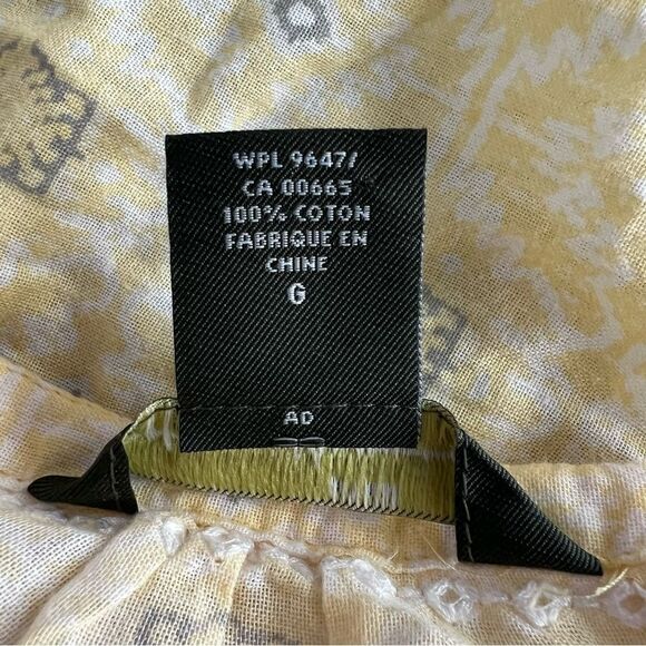 Eddie Bauer Pale Yellow Cotton Blouse Size L - Picture 6 of 6